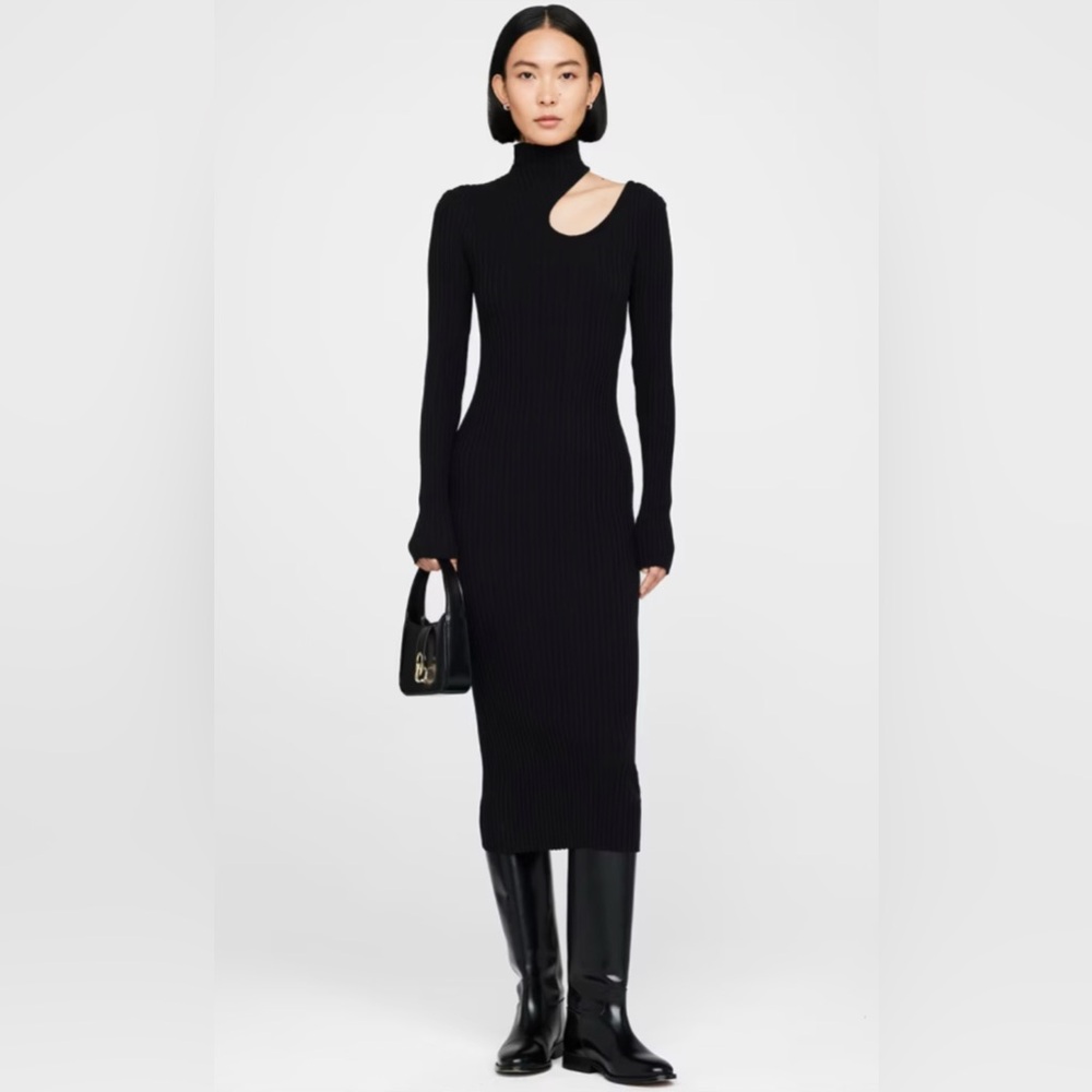 Anine Bing Black Victoria Midi Dress